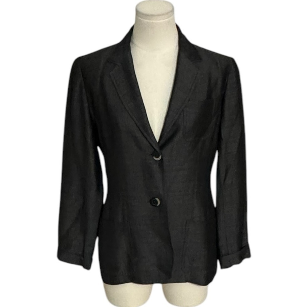 TARA JARMON Blazer Jacket Gray Business Casual Work Party Size 38 4 6 Wool Blend